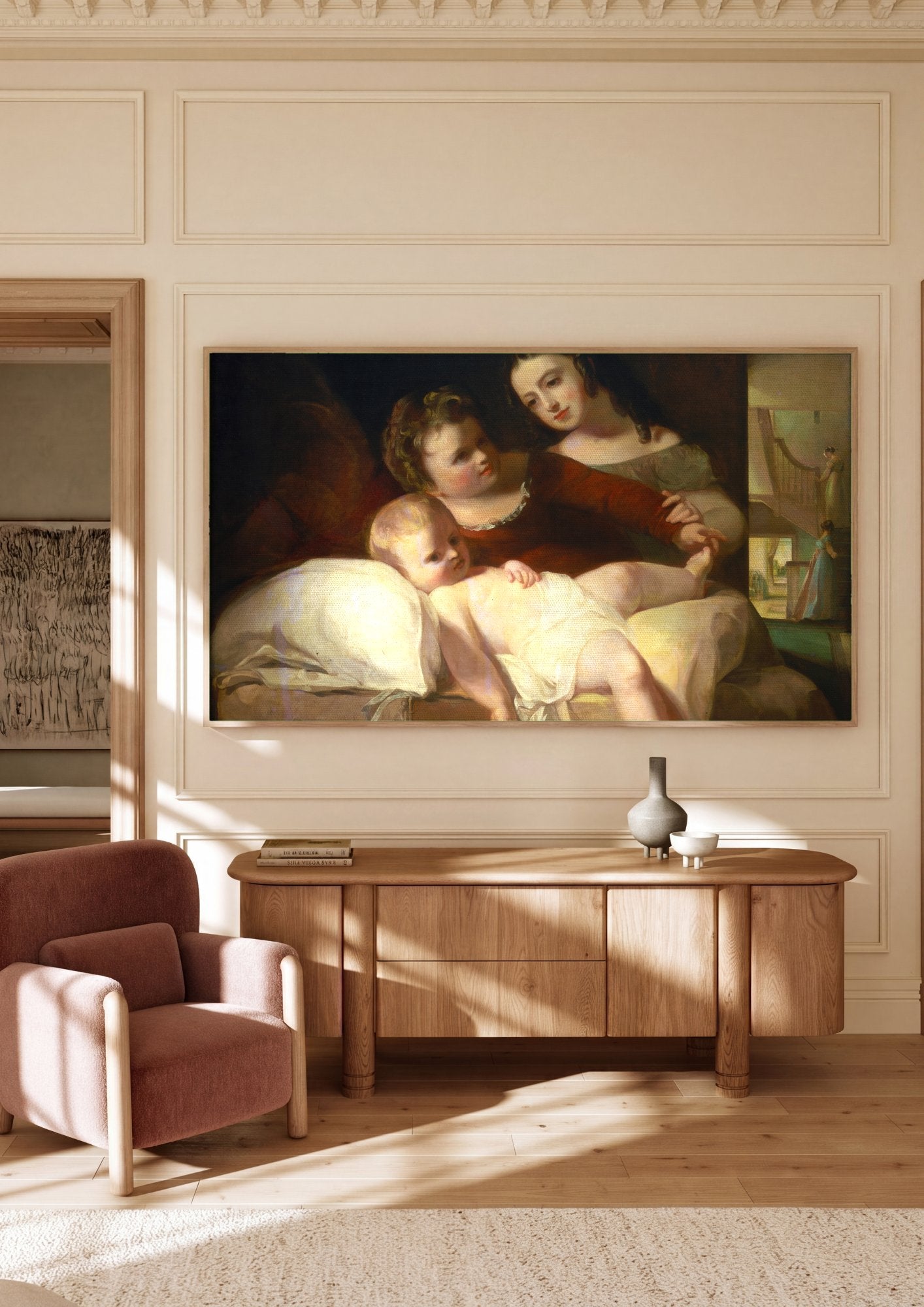 Quadro Decorativo: A Família - Thomas Sully em ambiente decorado