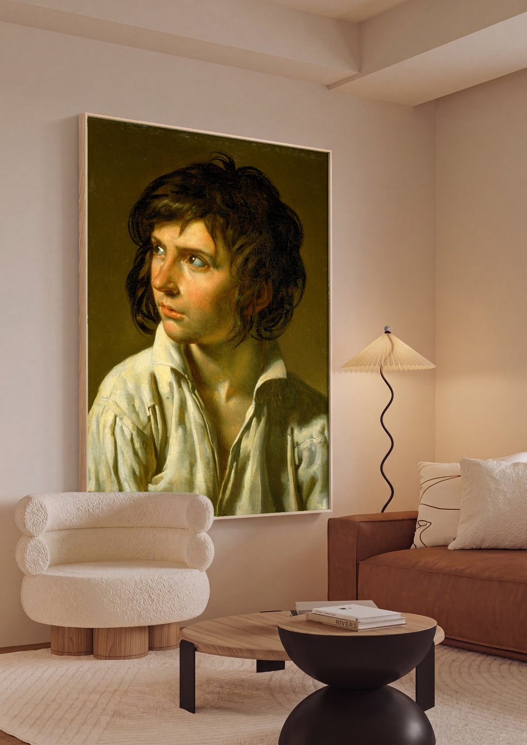 Quadro Decorativo Jovem Inquieto - Anne-Louis Girodet em ambiente decorado