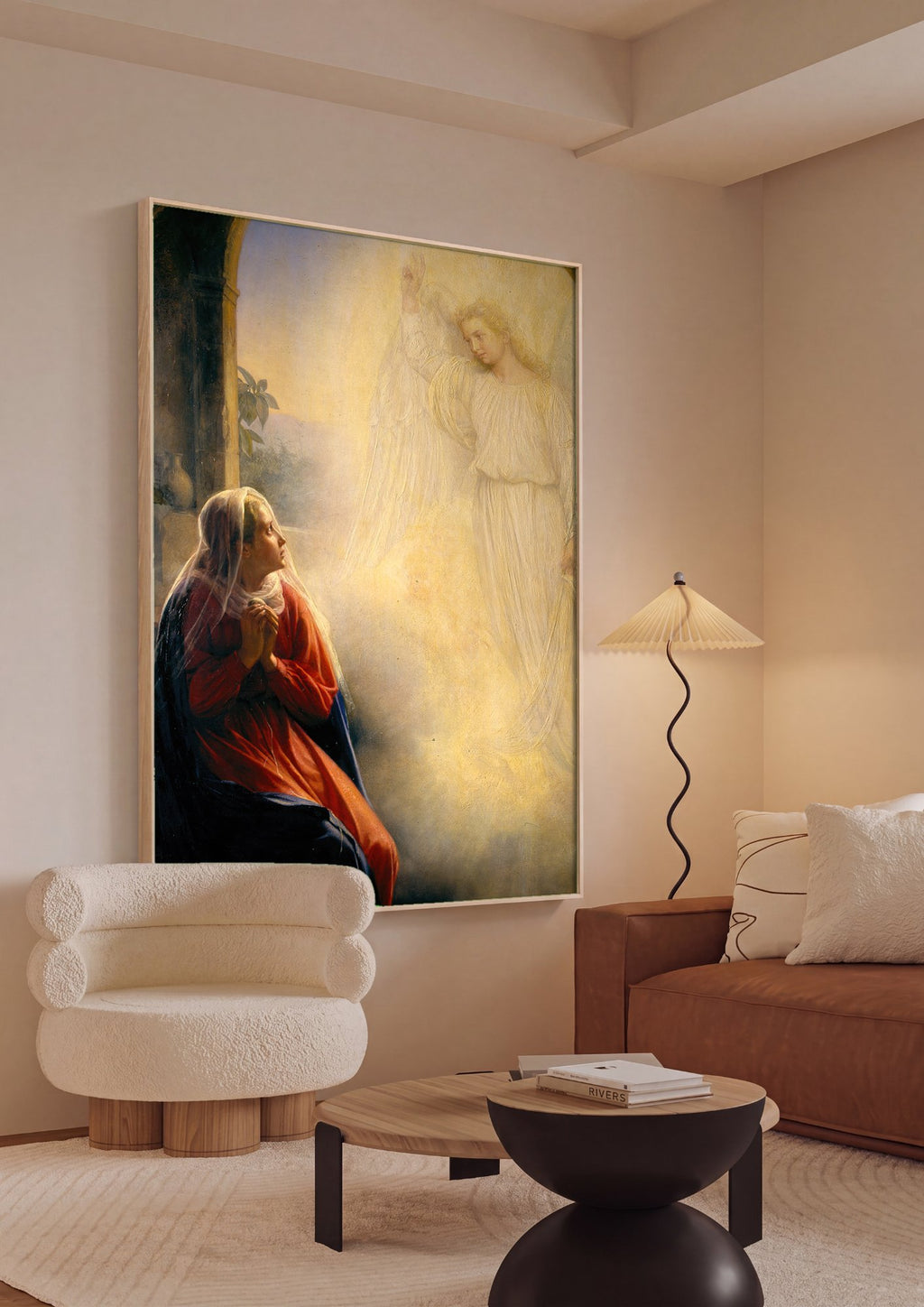 Quadro Decorativo A Anunciação - Carl Bloch em ambiente decorado