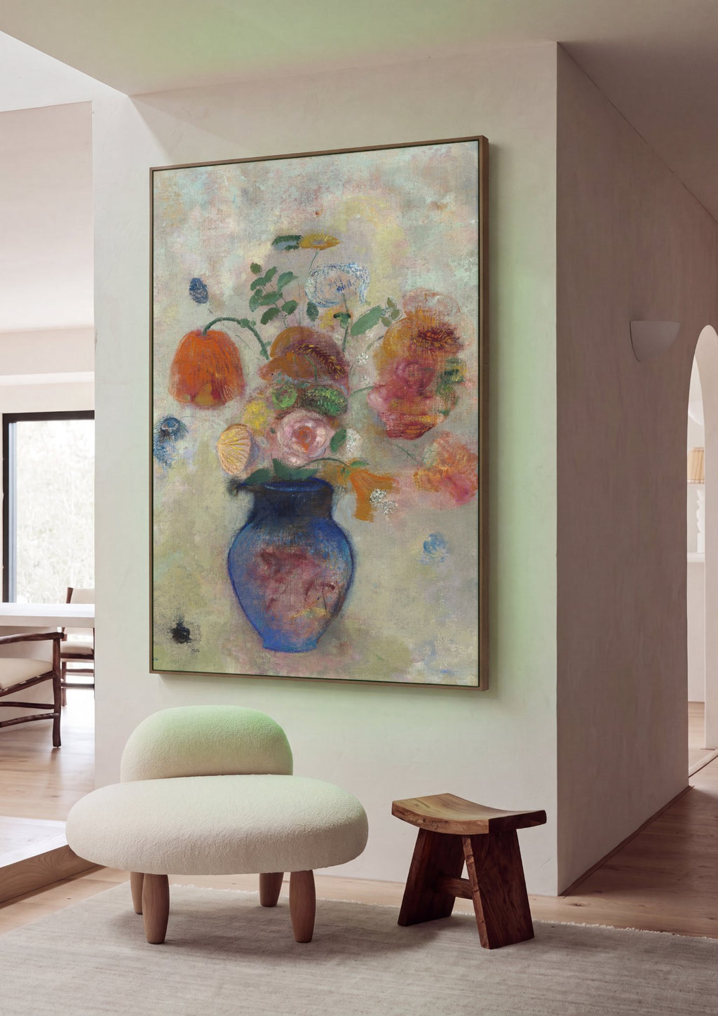 Quadro Decorativo Vaso de Flores - Odilon Redon em ambiente decorado