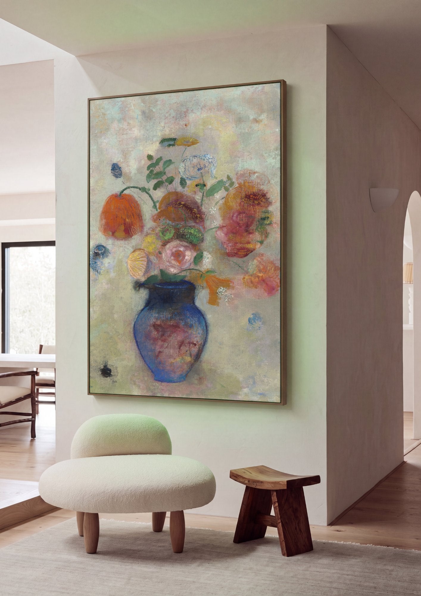 Quadro Decorativo Vaso de Flores - Odilon Redon em ambiente decorado