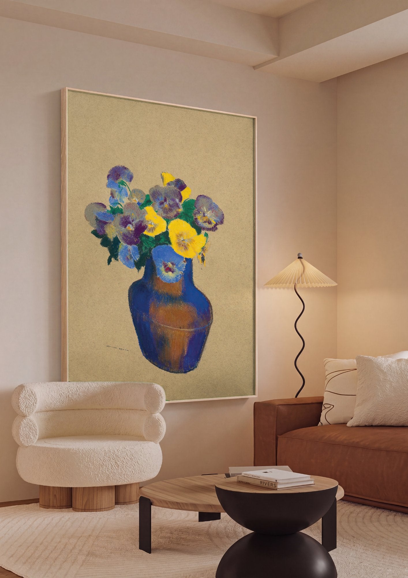 Quadro Decorativo Cesto de Flores — Odilon Redon em ambiente decorado