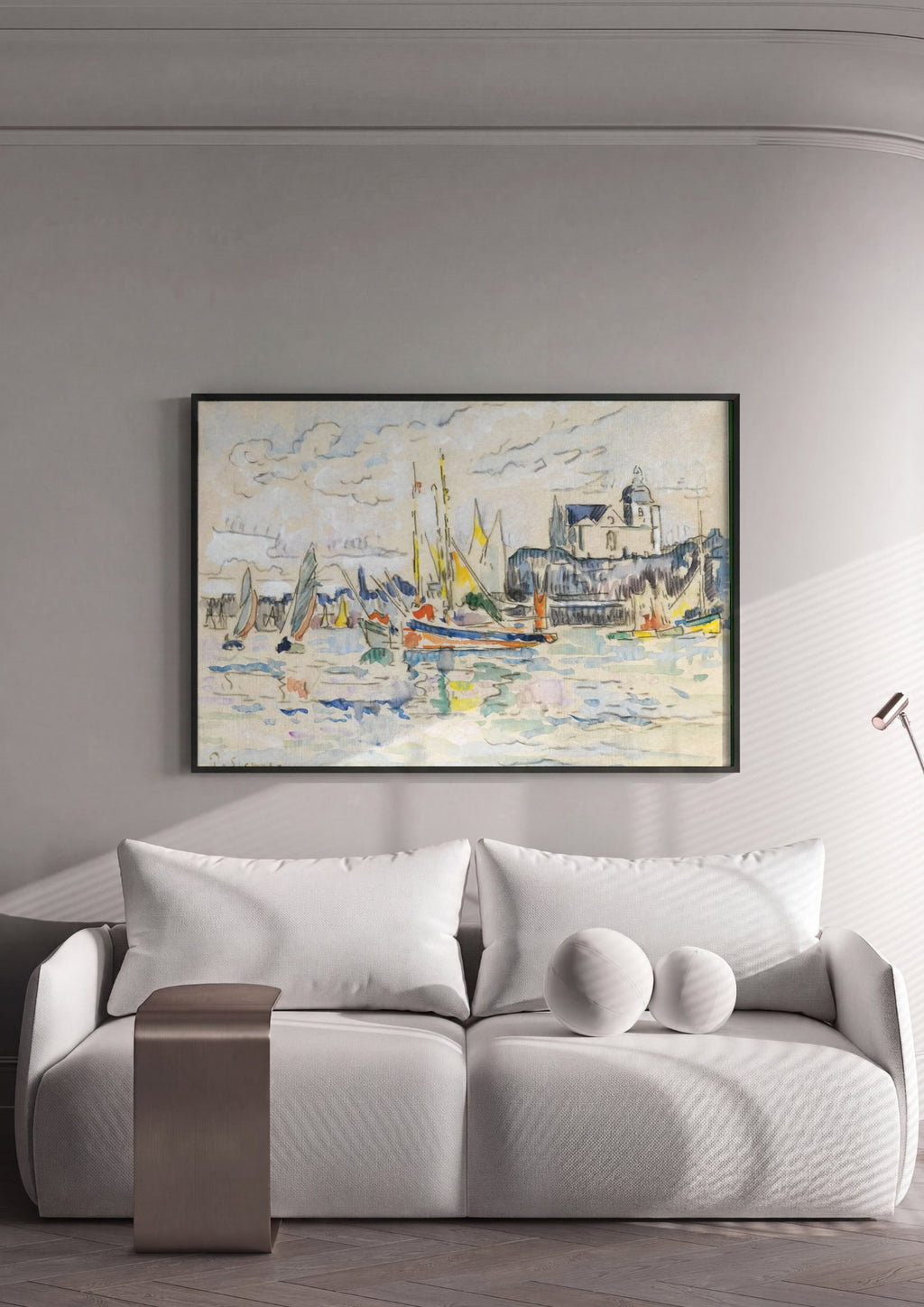 Quadro Decorativo Porto de "Sables d'Olonne" - Paul Signac em ambiente decorado