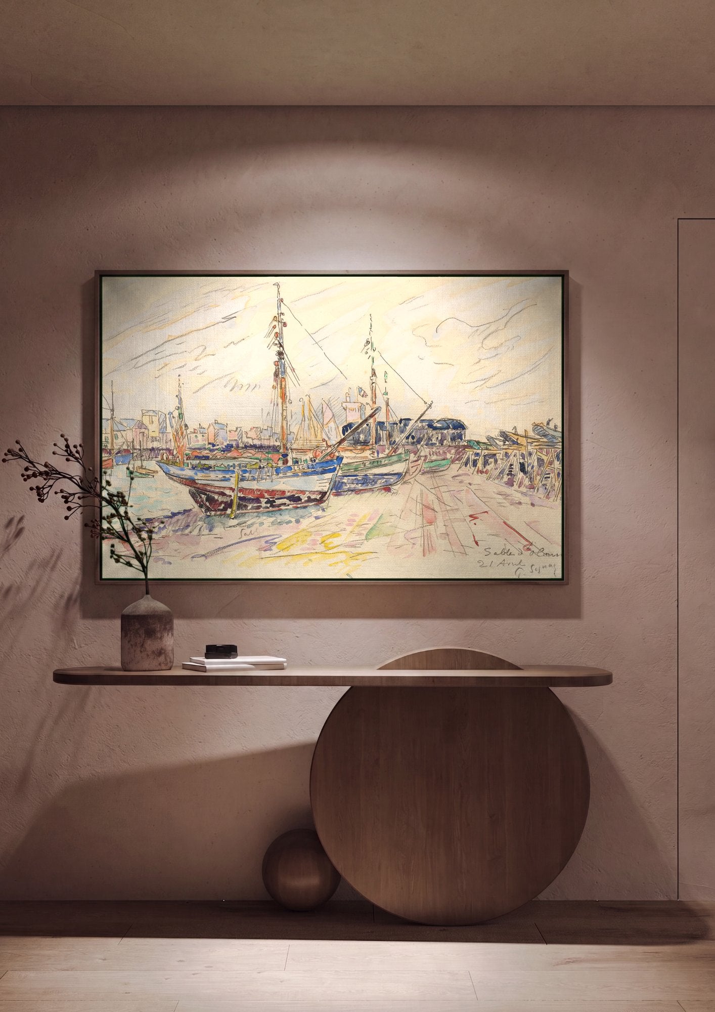 Quadro Decorativo Porto de Sables-d'Olonne - Paul Signac em ambiente decorado