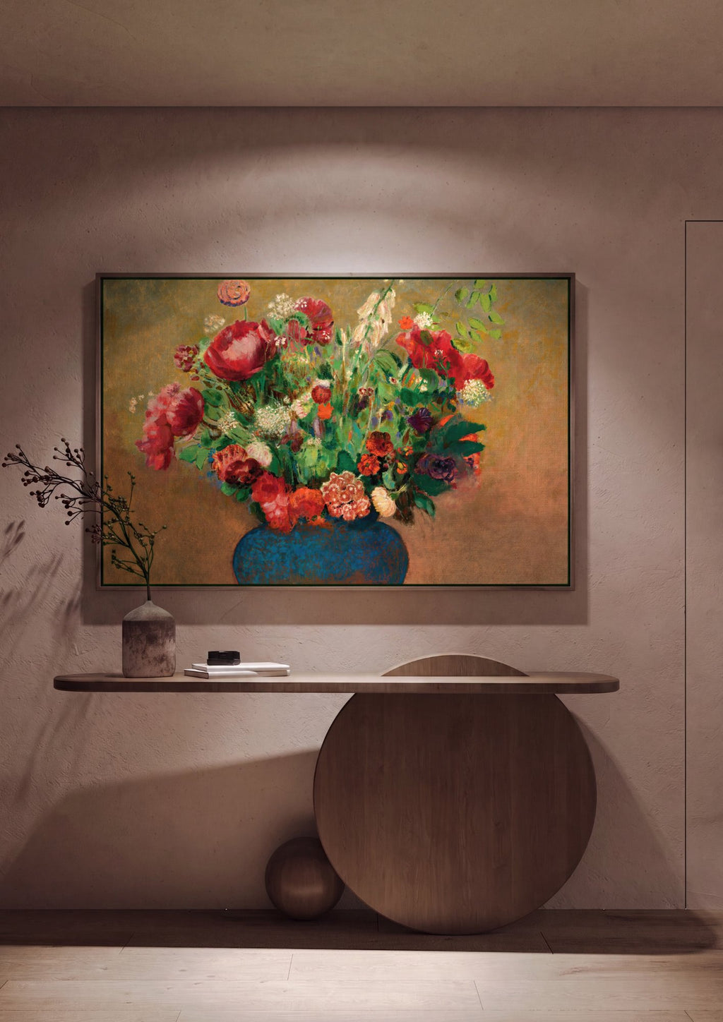 Quadro Decorativo Vaso de Flores - Odilon Redon em ambiente decorado