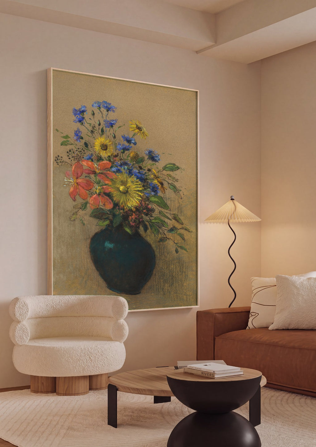 Quadro Decorativo 'Vaso de Flores' - Odilon Redon em ambiente decorado