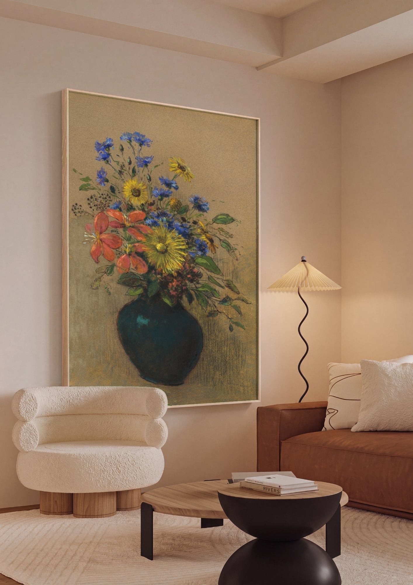 Quadro Decorativo 'Vaso de Flores' - Odilon Redon em ambiente decorado