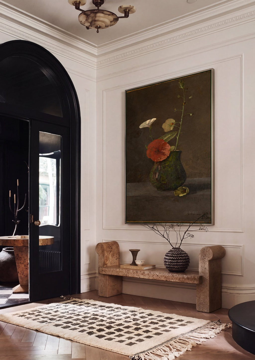 Quadro Decorativo Vaso de Flores - Odilon Redon em ambiente decorado