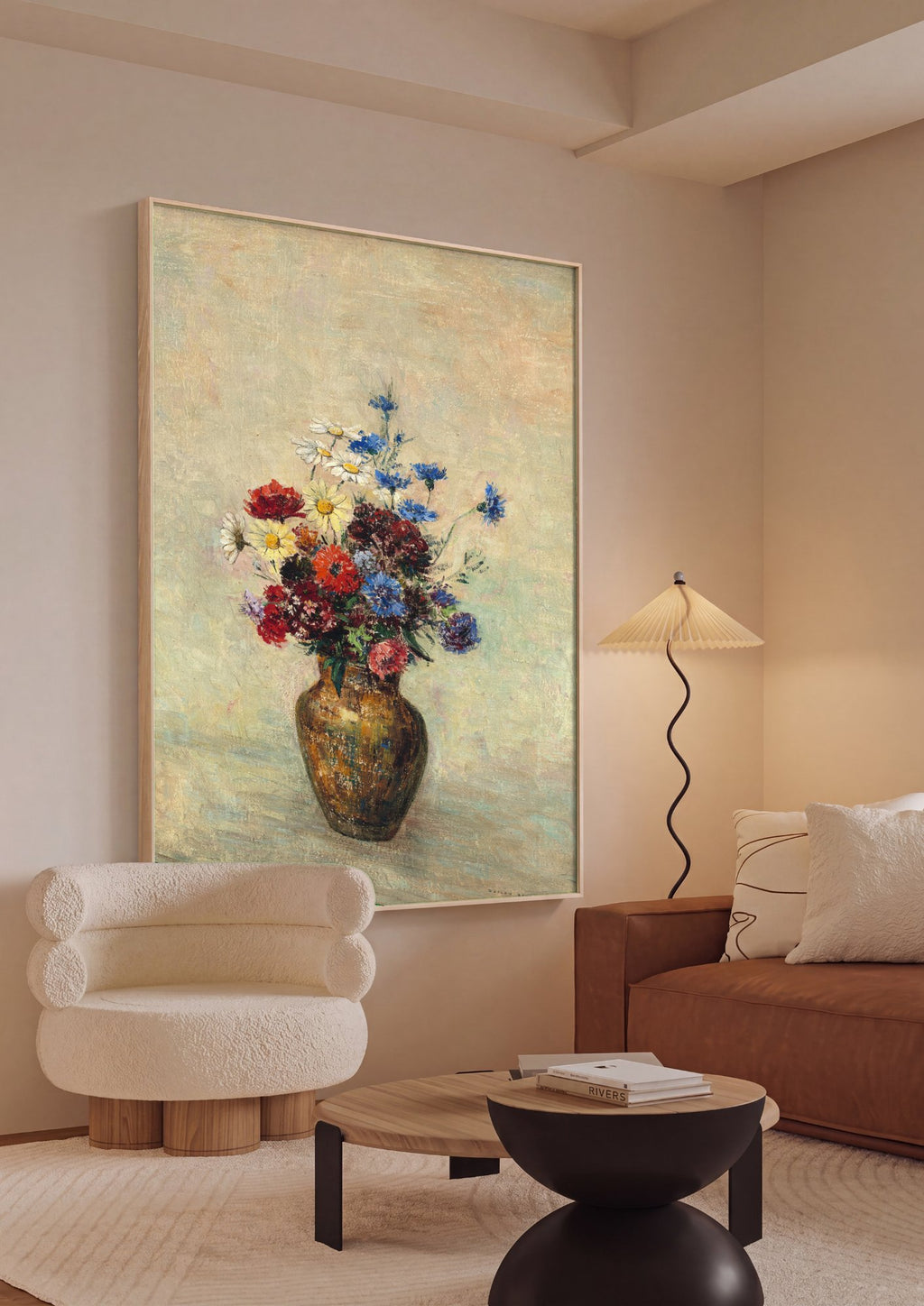 Quadro Decorativo Vaso de Flores - Odilon Redon em ambiente decorado
