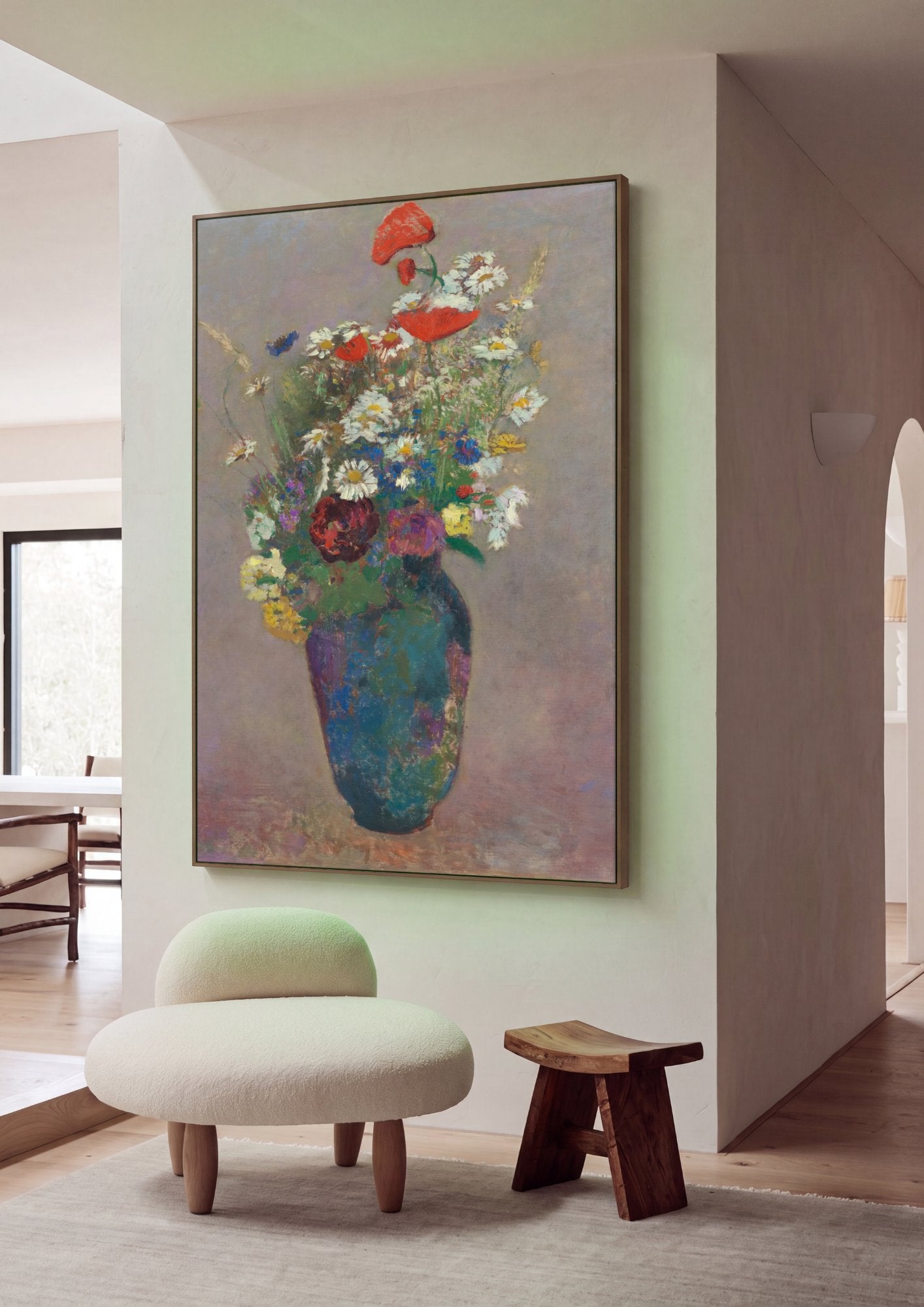 Quadro Decorativo 'Vaso de Flores' - Odilon Redon em ambiente decorado