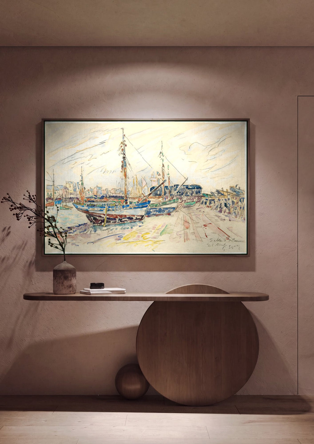 Quadro Decorativo Porto de Sables d'Olonne - Paul Signac em ambiente decorado