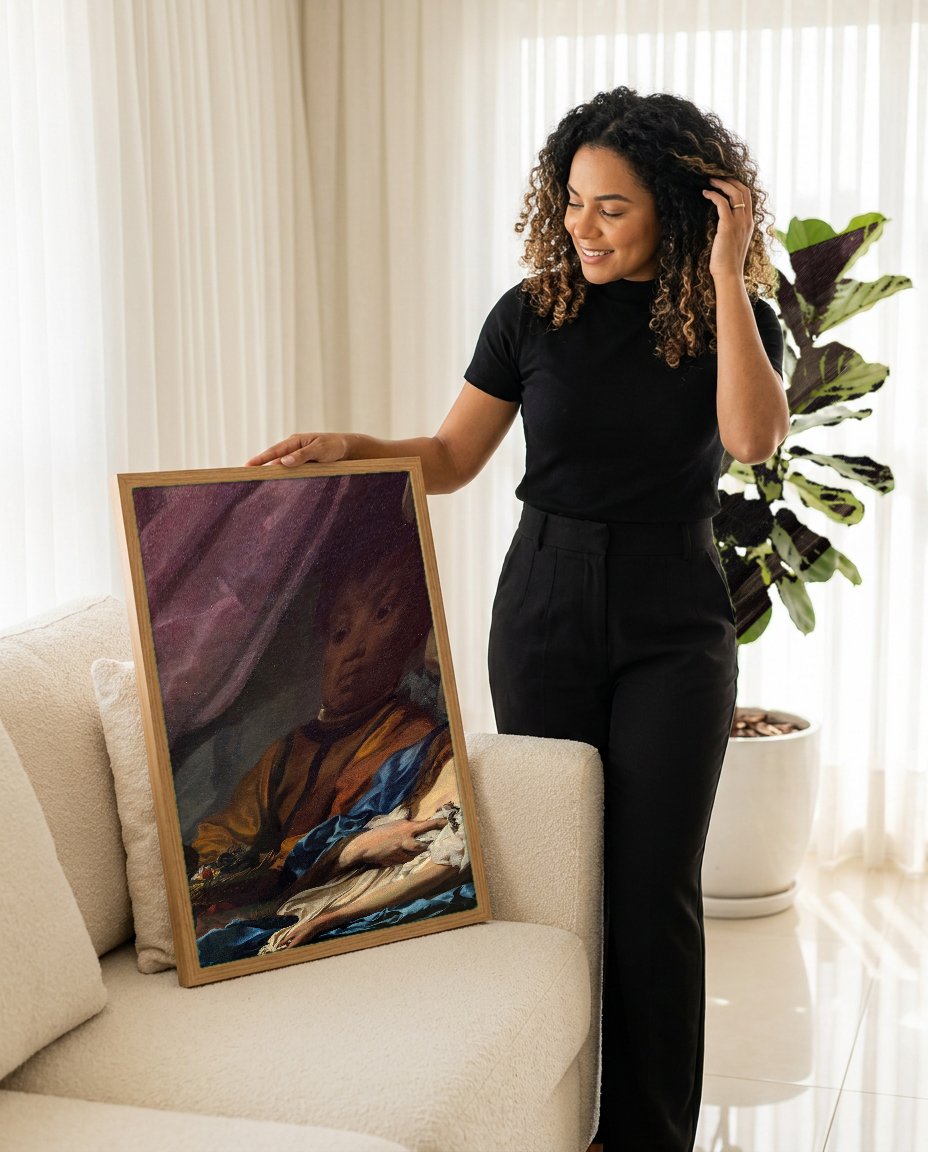 Quadro Decorativo Apolo e Dafne - Gian Lorenzo Bernini com modelo em ambiente