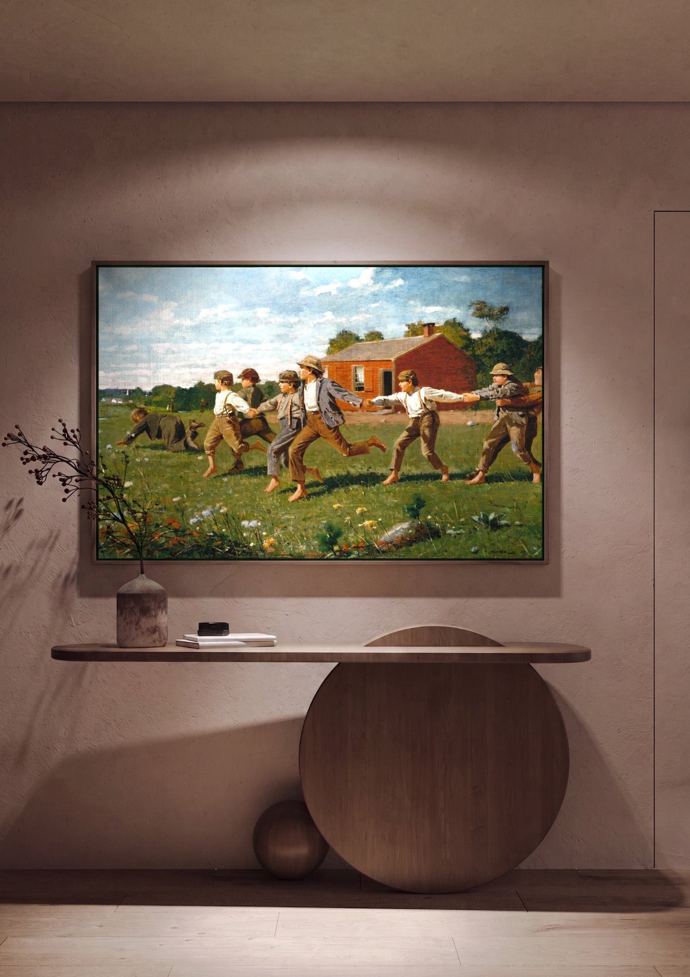 Quadro Decorativo Snap the Whip - Winslow Homer em ambiente decorado