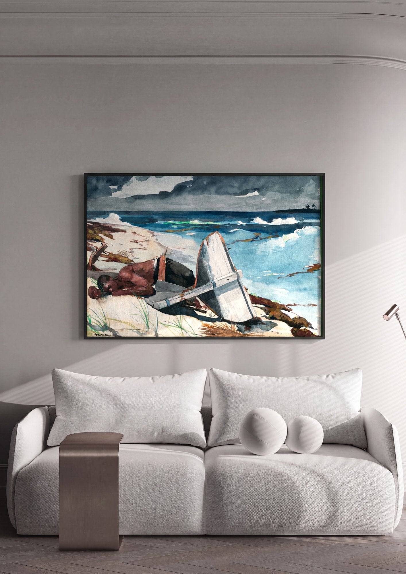 Quadro Decorativo Homem e o Mar - Winslow Homer em ambiente decorado