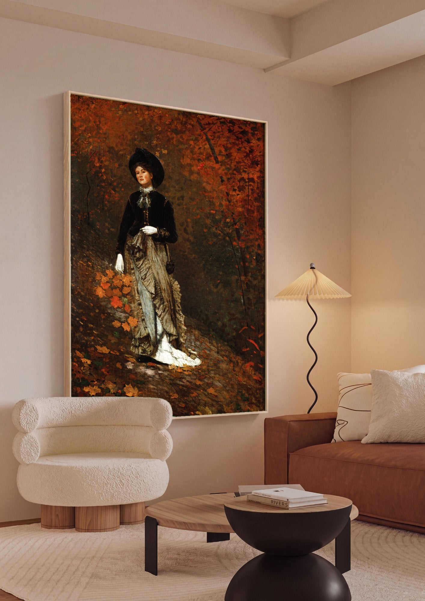 Quadro Decorativo 'The New Novel' - Winslow Homer em ambiente decorado