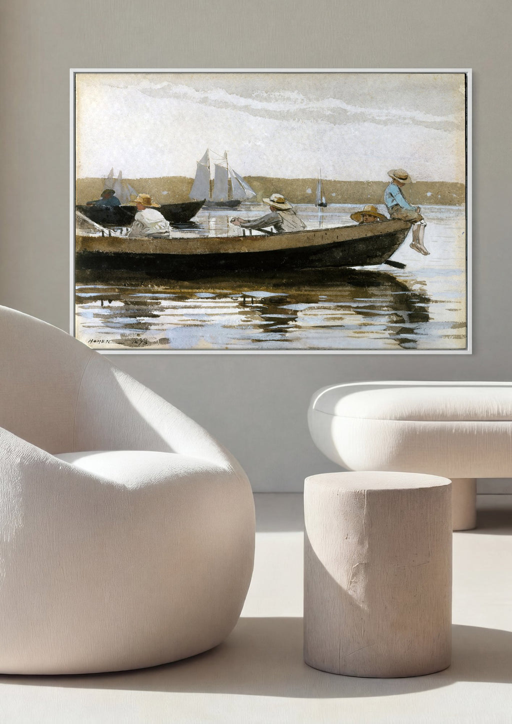 Quadro Decorativo Cenas de Barco - Winslow Homer em ambiente decorado