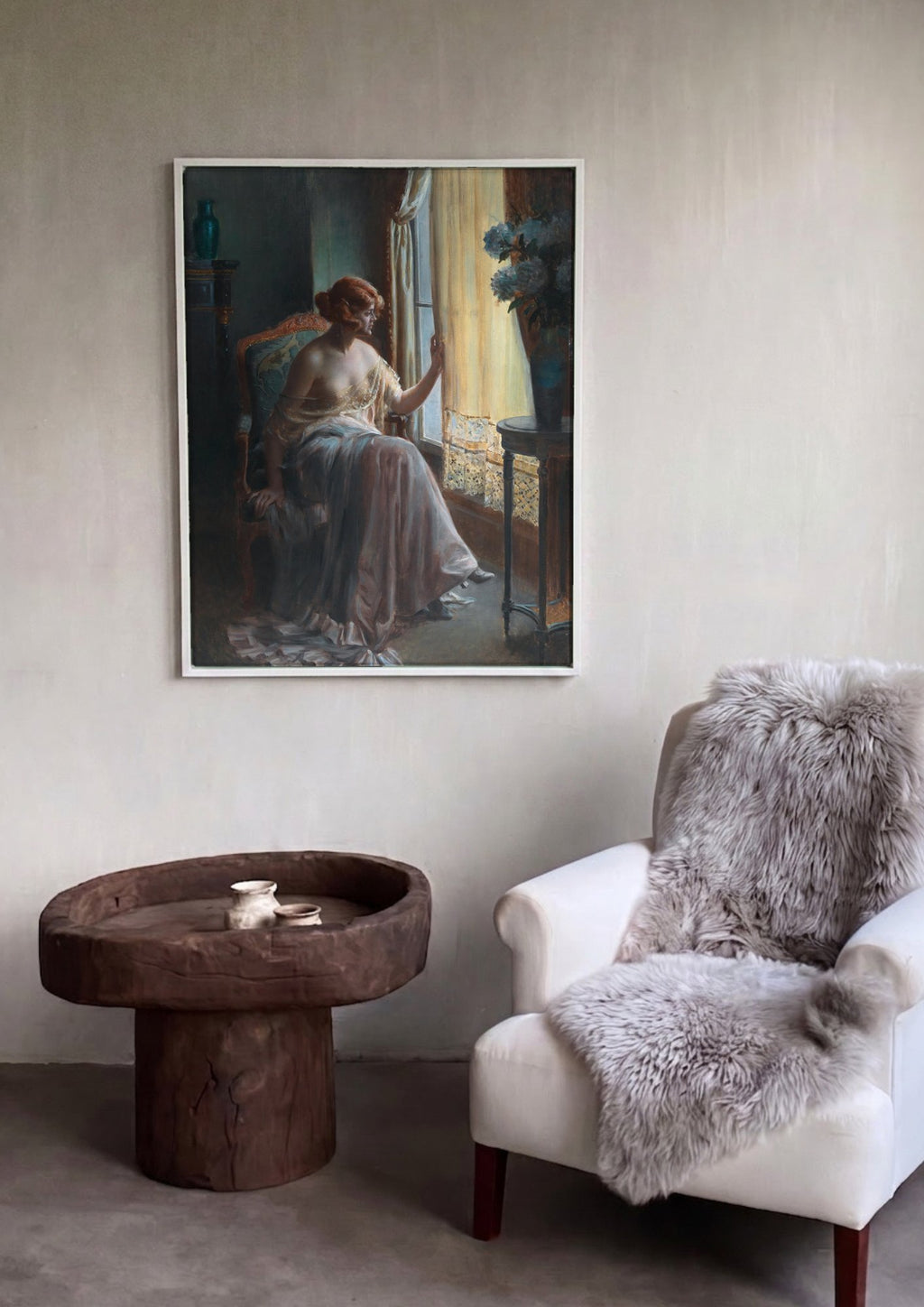 Quadro Decorativo A Dama na Janela - Delphin Enjolras em ambiente decorado