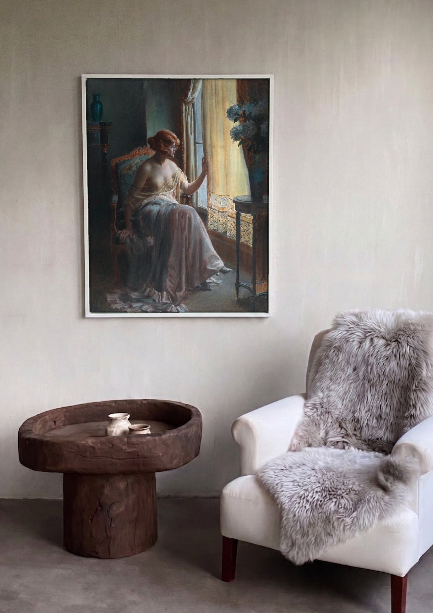 Quadro Decorativo A Dama na Janela - Delphin Enjolras em ambiente decorado