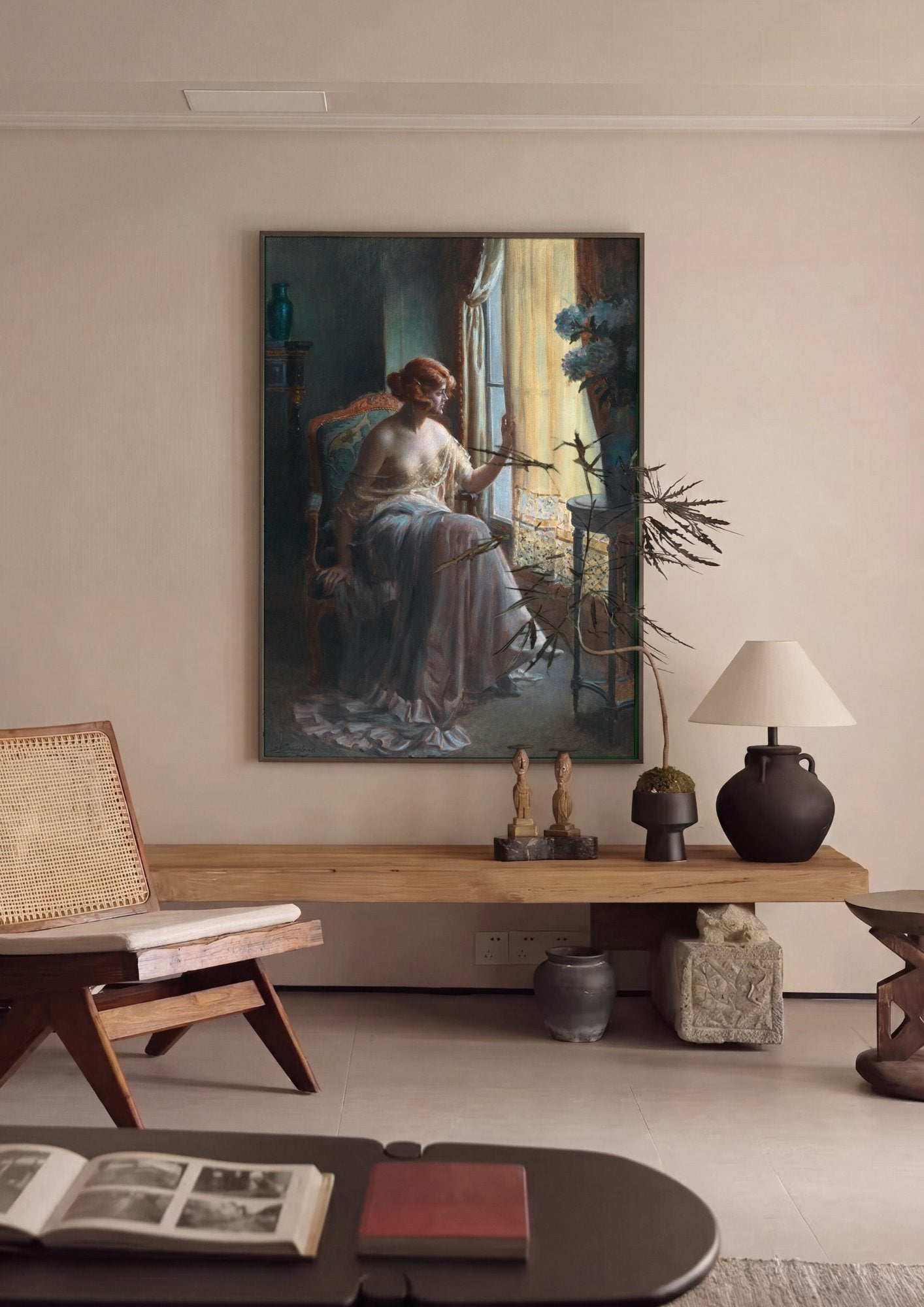Quadro Decorativo A Dama na Janela - Delphin Enjolras em ambiente decorado
