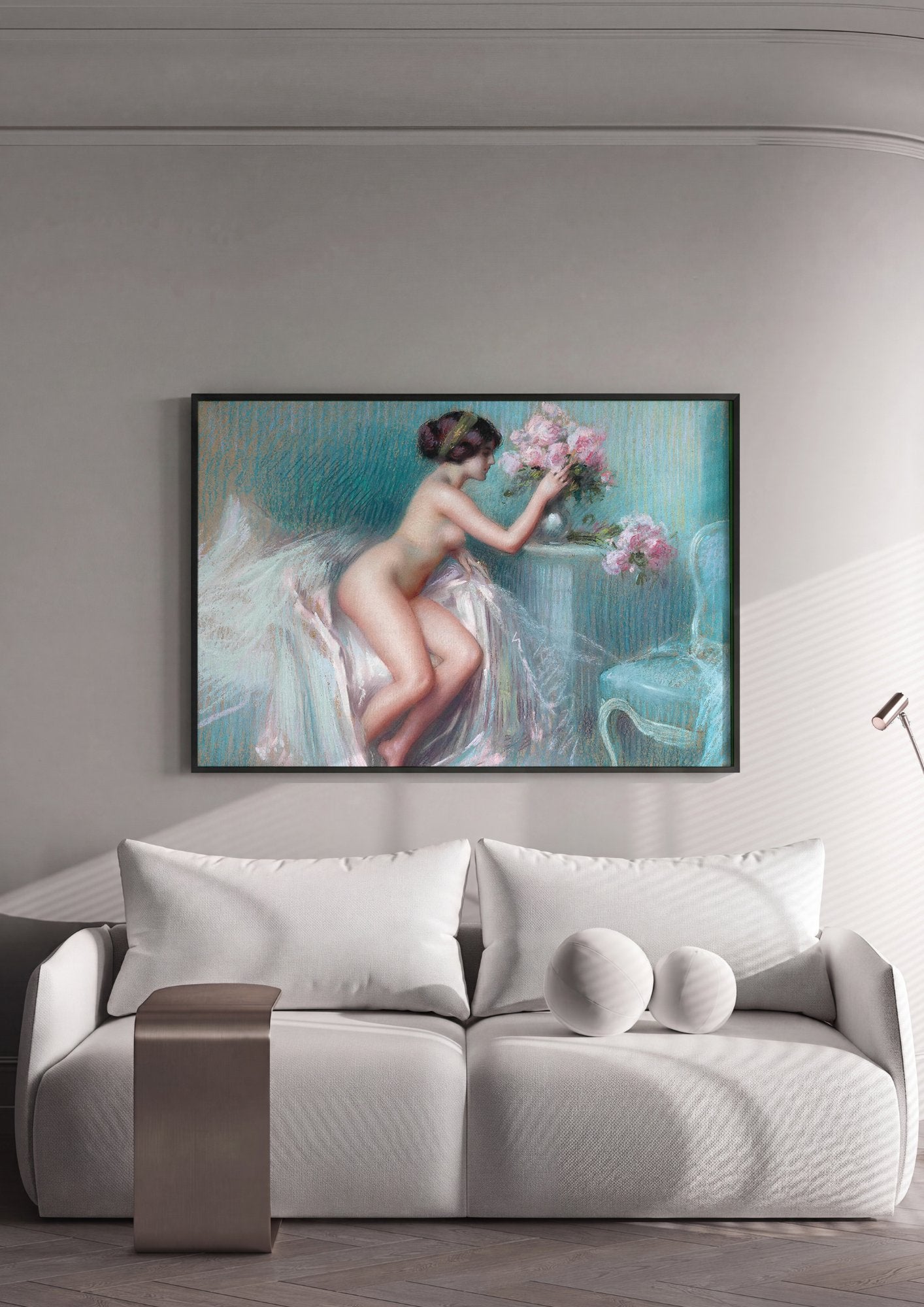 Quadro Decorativo A Dama das Rosas - Delphin Enjolras em ambiente decorado
