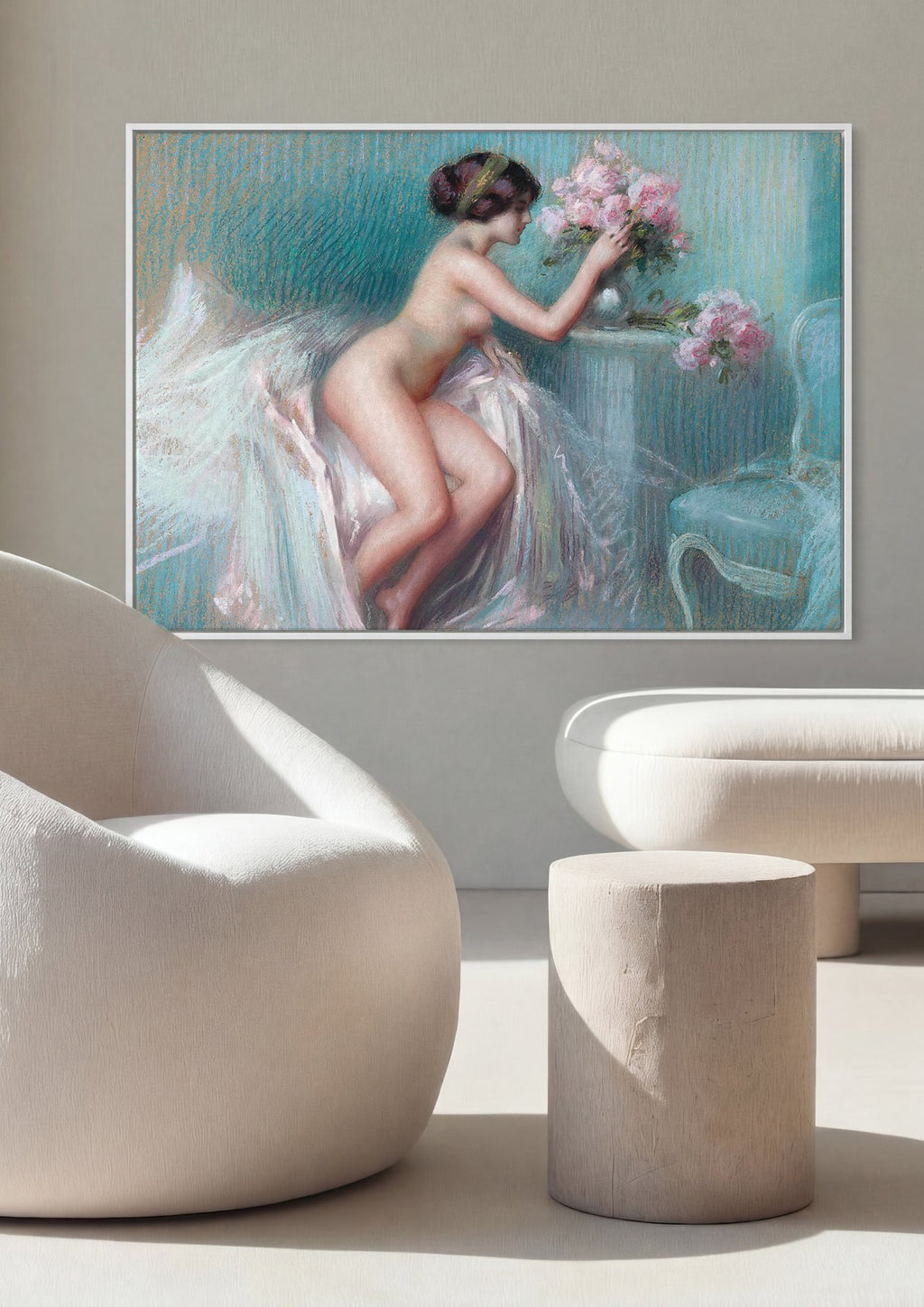 Quadro Decorativo A Dama das Rosas - Delphin Enjolras em ambiente decorado