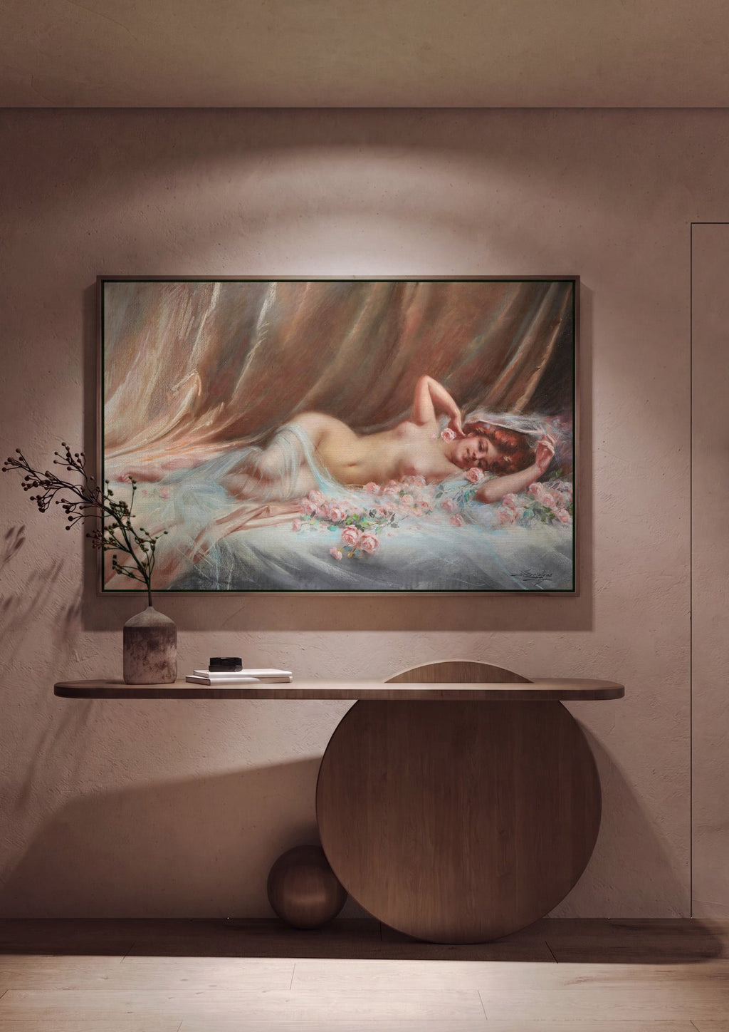 Quadro Decorativo A Dama das Rosas - Delphin Enjolras em ambiente decorado