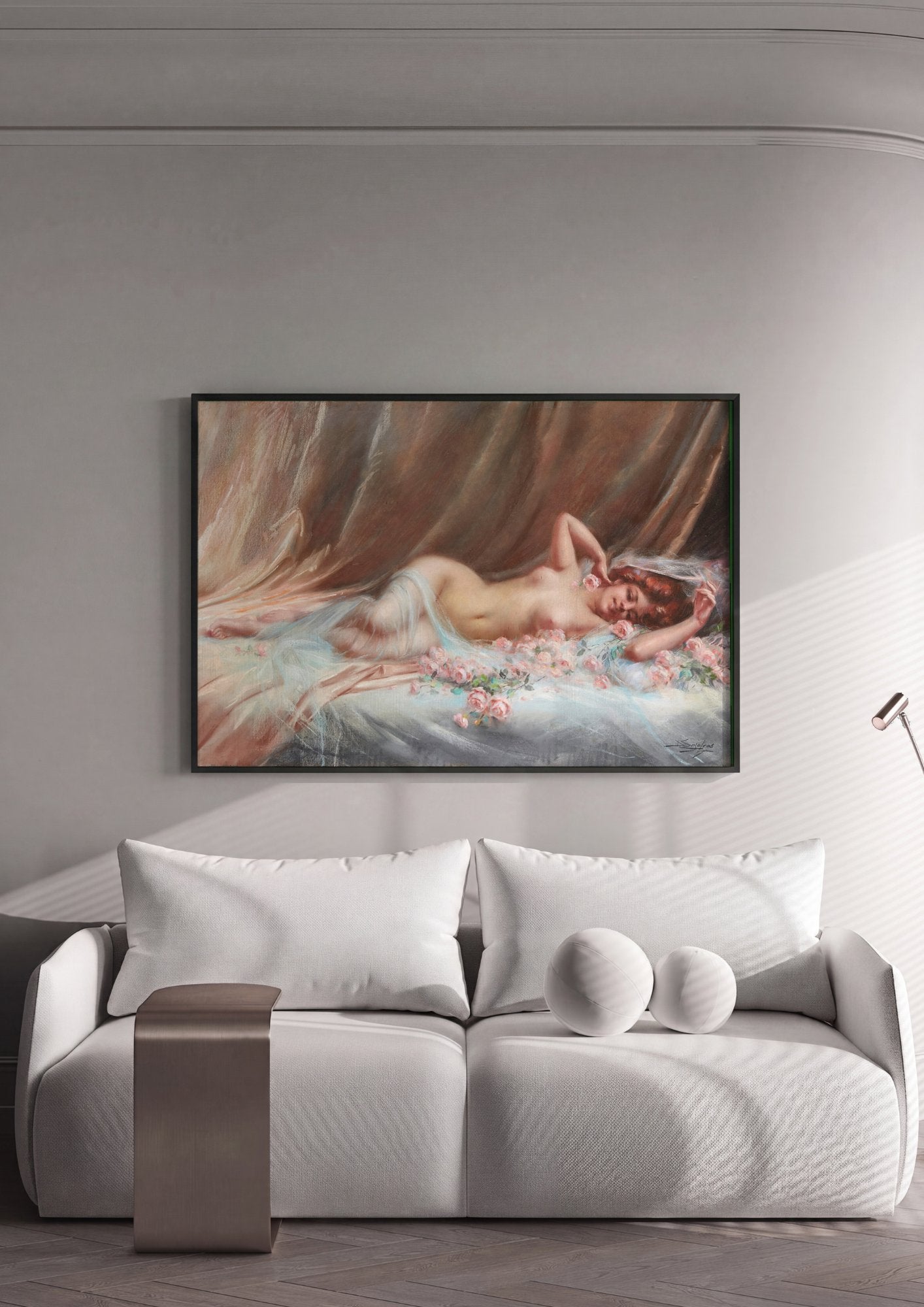 Quadro Decorativo A Dama das Rosas - Delphin Enjolras em ambiente decorado