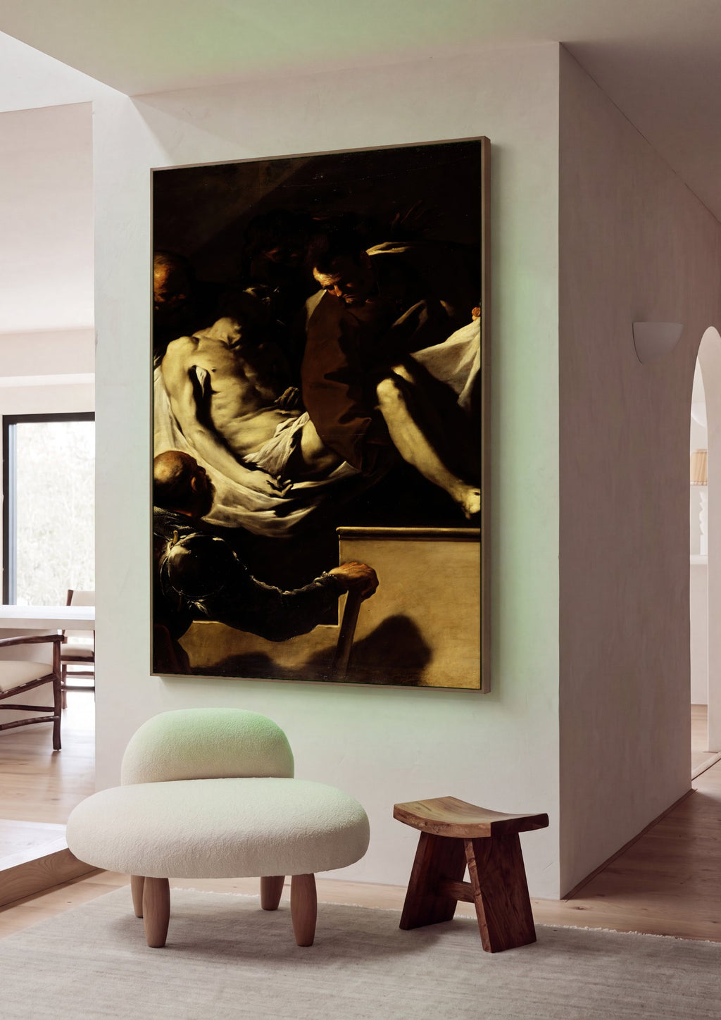 Quadro Decorativo 'Deposição de Cristo' - Luca Giordano em ambiente decorado