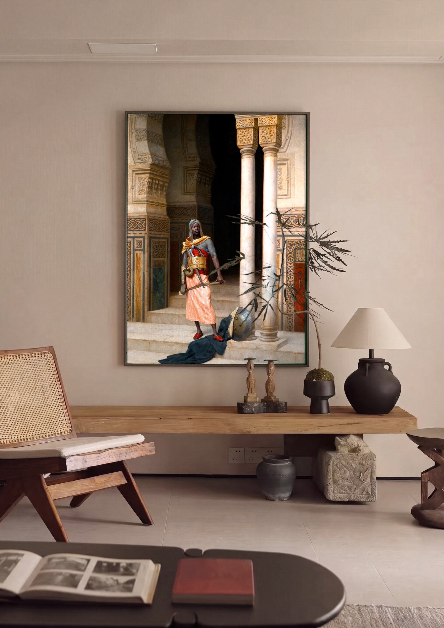 Quadro Decorativo O Guarda do Palácio - Ludwig Deutsch em ambiente decorado