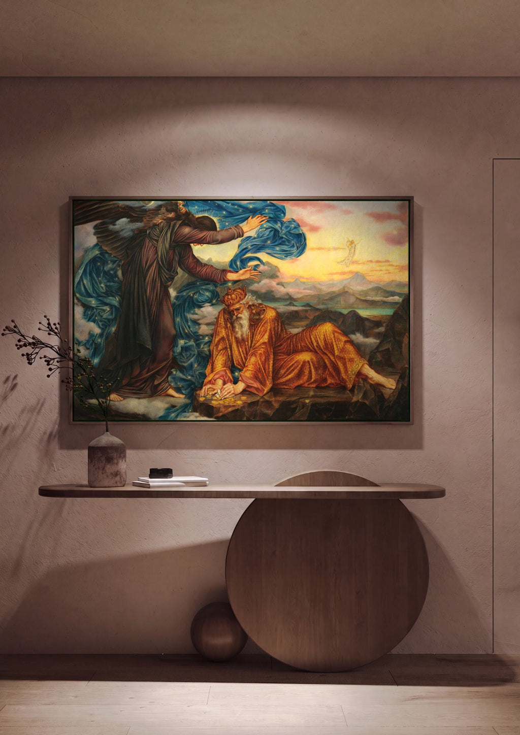 Quadro Decorativo 'O Anjo da Morte' - Evelyn De Morgan em ambiente decorado