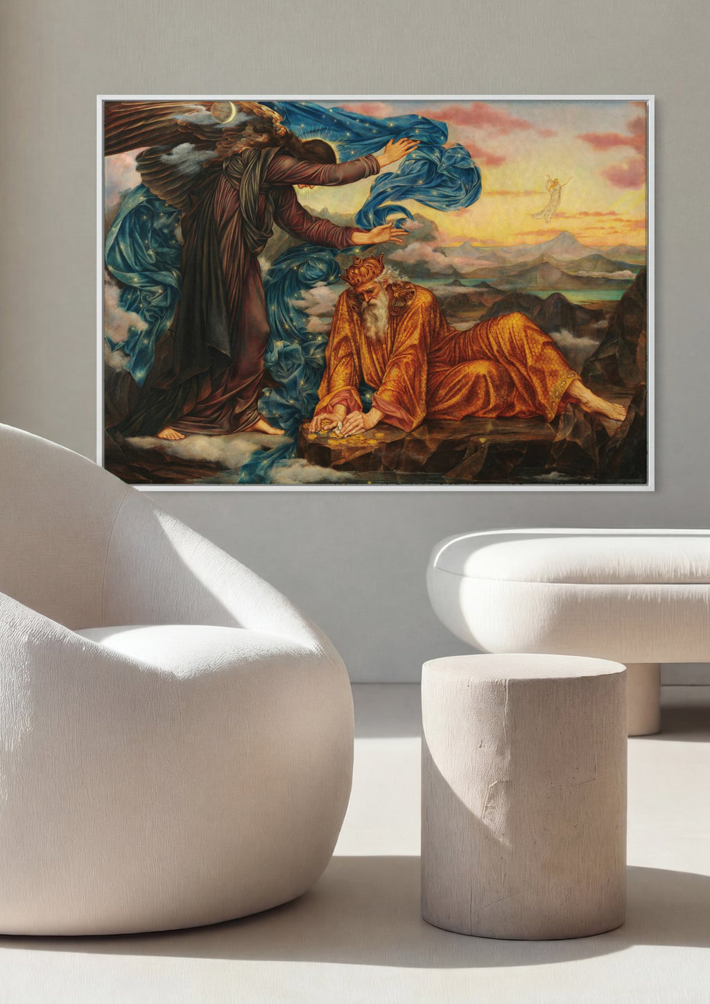 Quadro Decorativo 'O Anjo da Morte' - Evelyn De Morgan em ambiente decorado