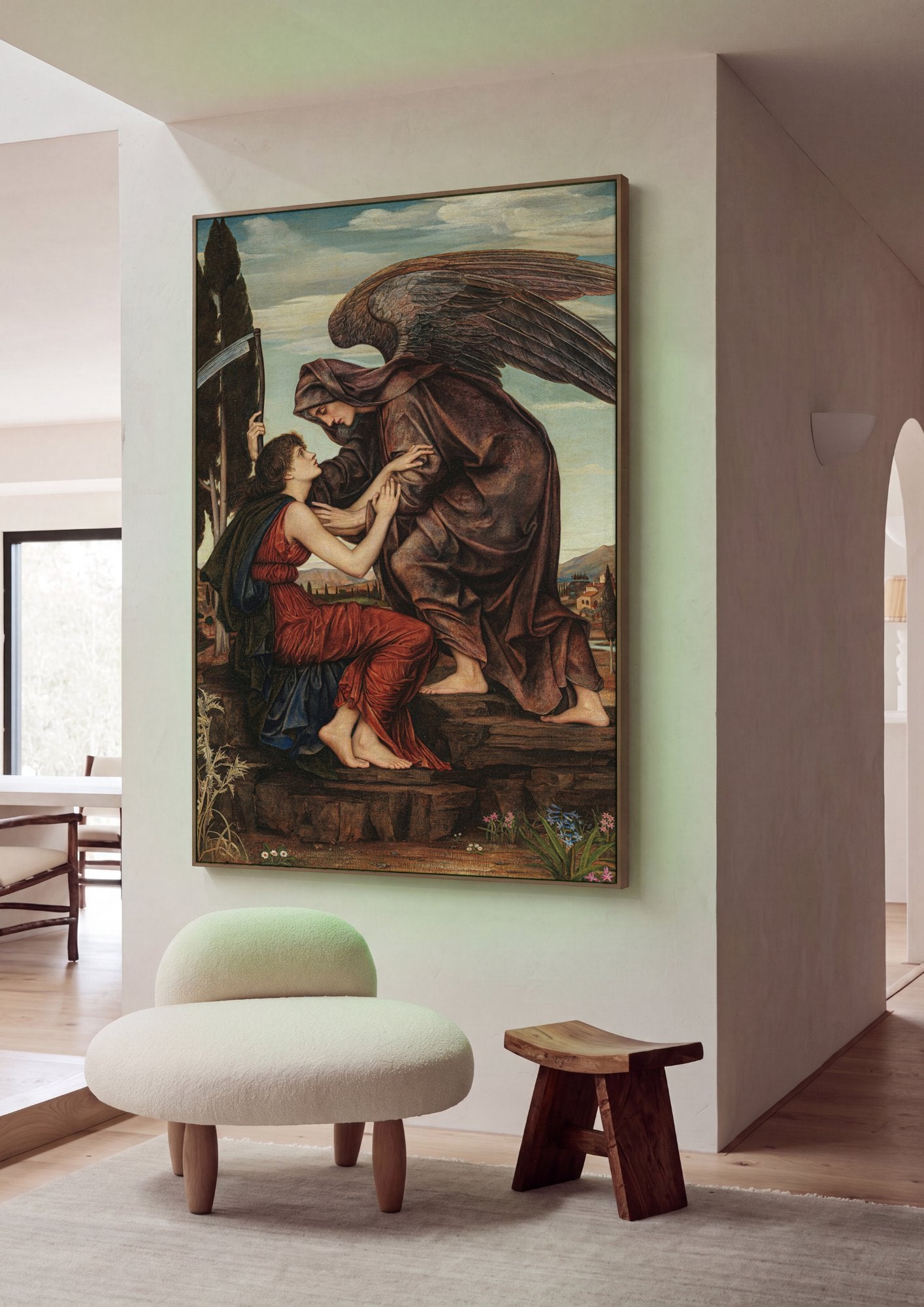 Quadro Decorativo O Anjo da Morte - Evelyn De Morgan em ambiente decorado