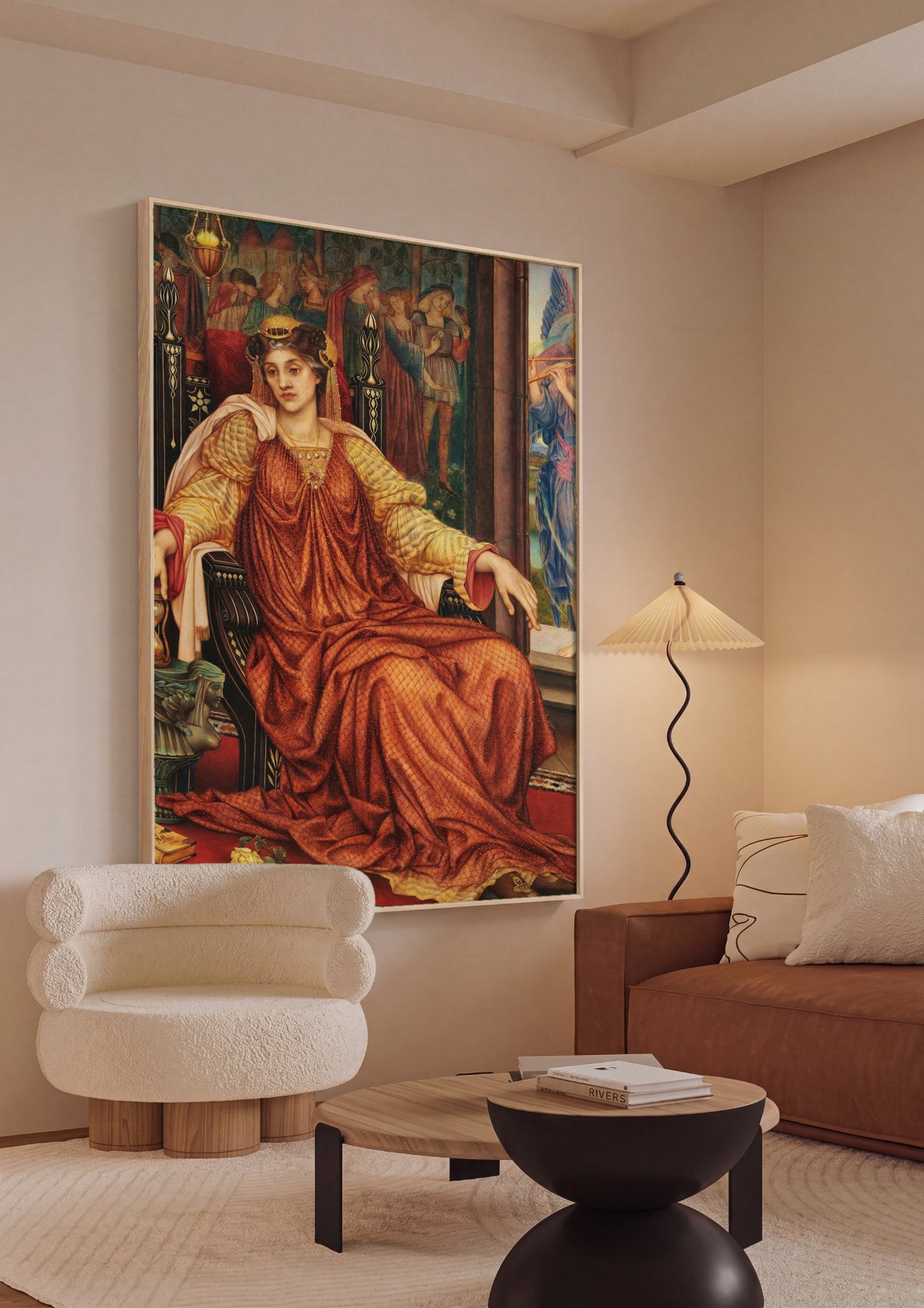 Quadro Decorativo 'The Hour Glass' - Evelyn De Morgan em ambiente decorado