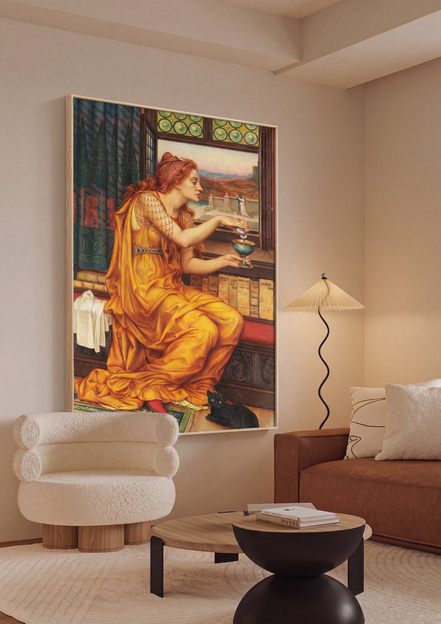 Quadro Decorativo 'A Poção do Amor' - Evelyn De Morgan em ambiente decorado