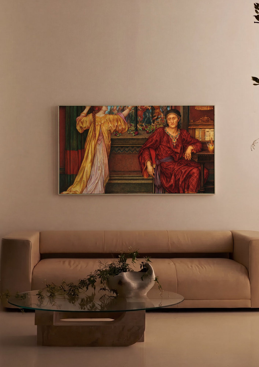 Quadro Decorativo 'The Love Potion' - Evelyn De Morgan em ambiente decorado