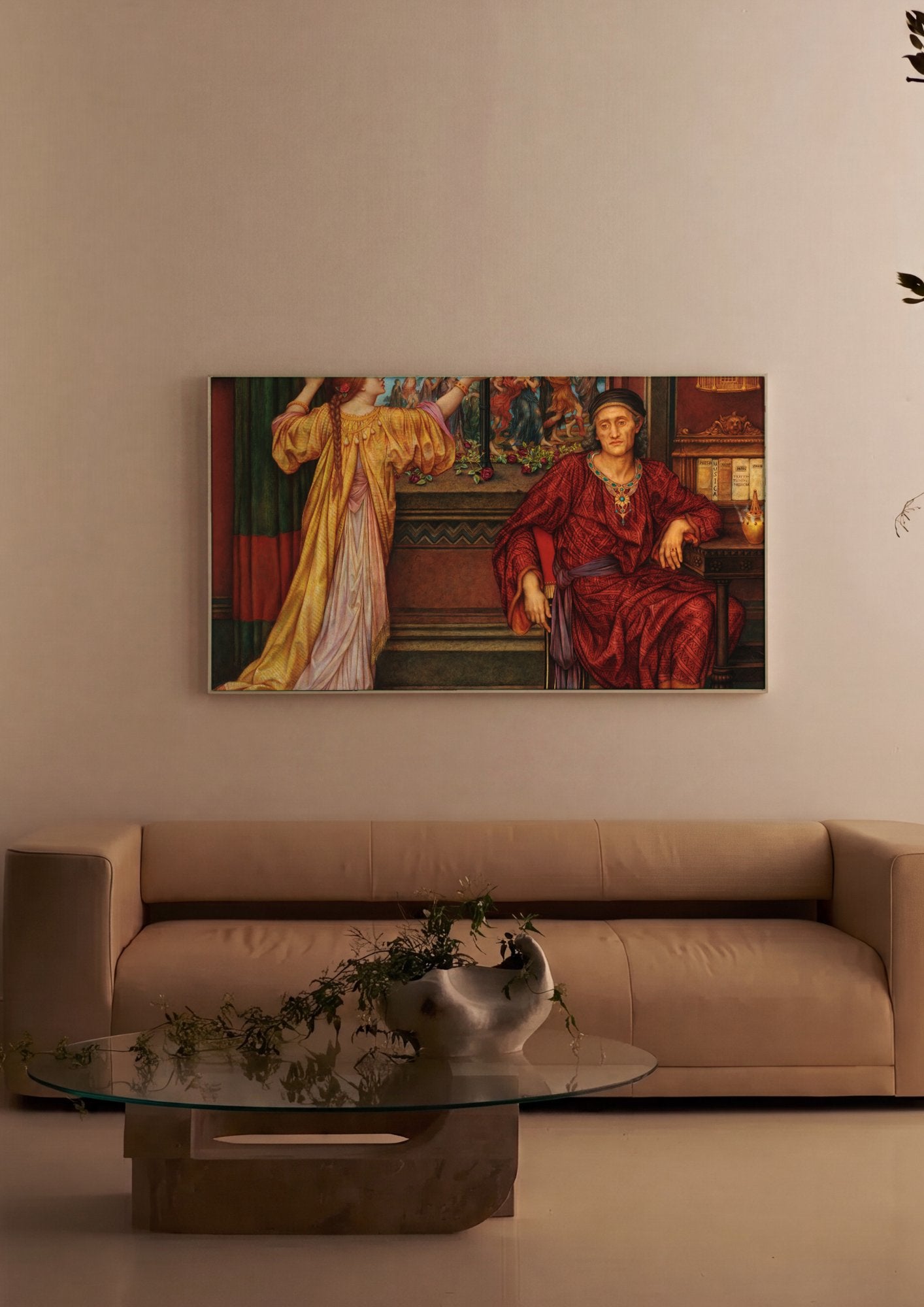Quadro Decorativo 'The Love Potion' - Evelyn De Morgan em ambiente decorado