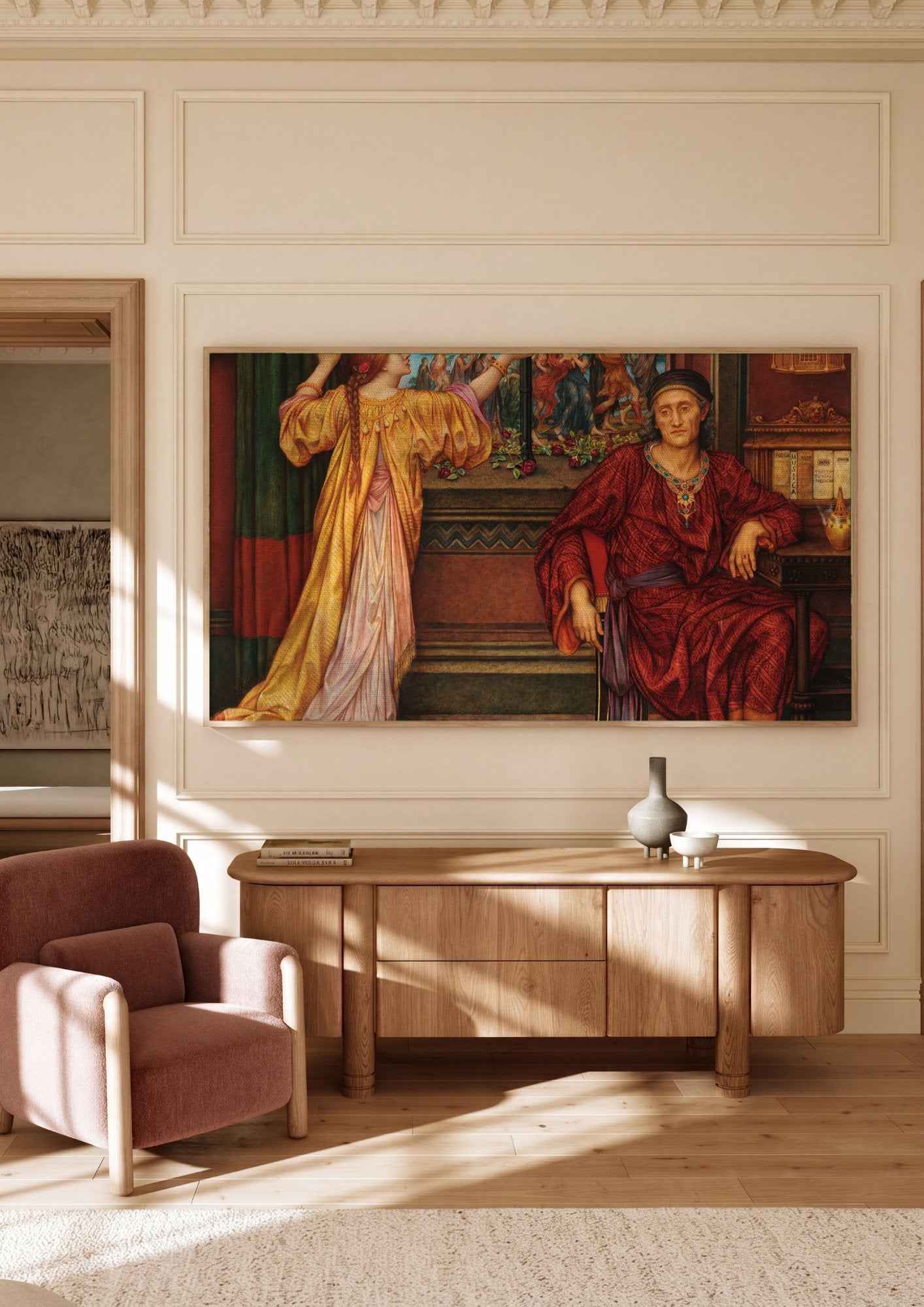 Quadro Decorativo 'The Love Potion' - Evelyn De Morgan em ambiente decorado