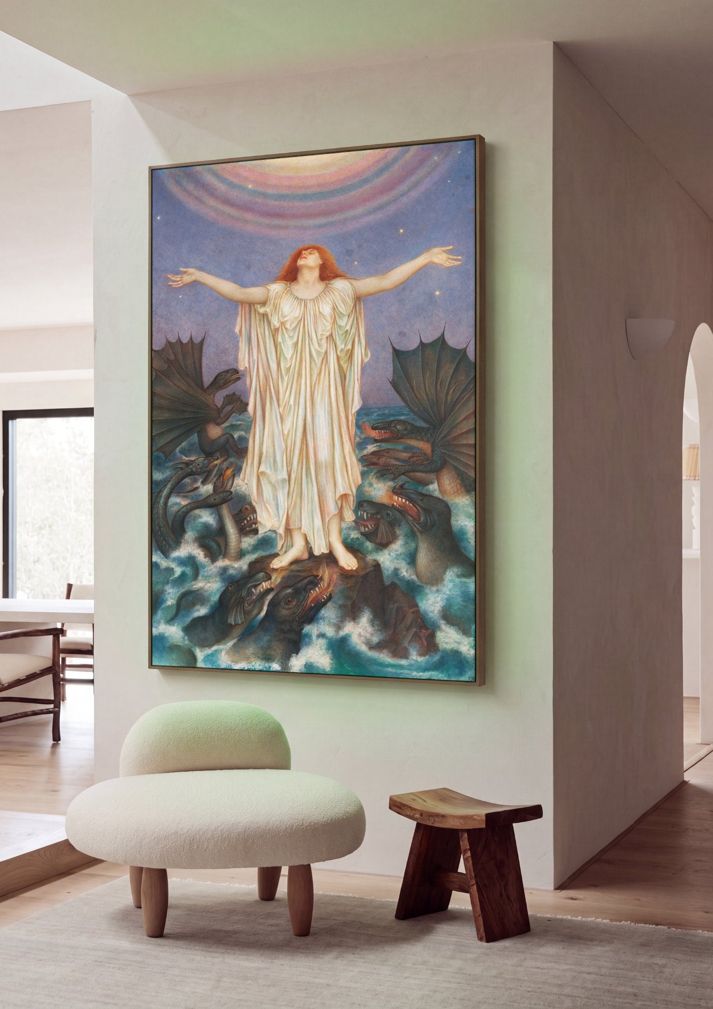 Quadro Decorativo A Filha do Mar - Evelyn De Morgan em ambiente decorado