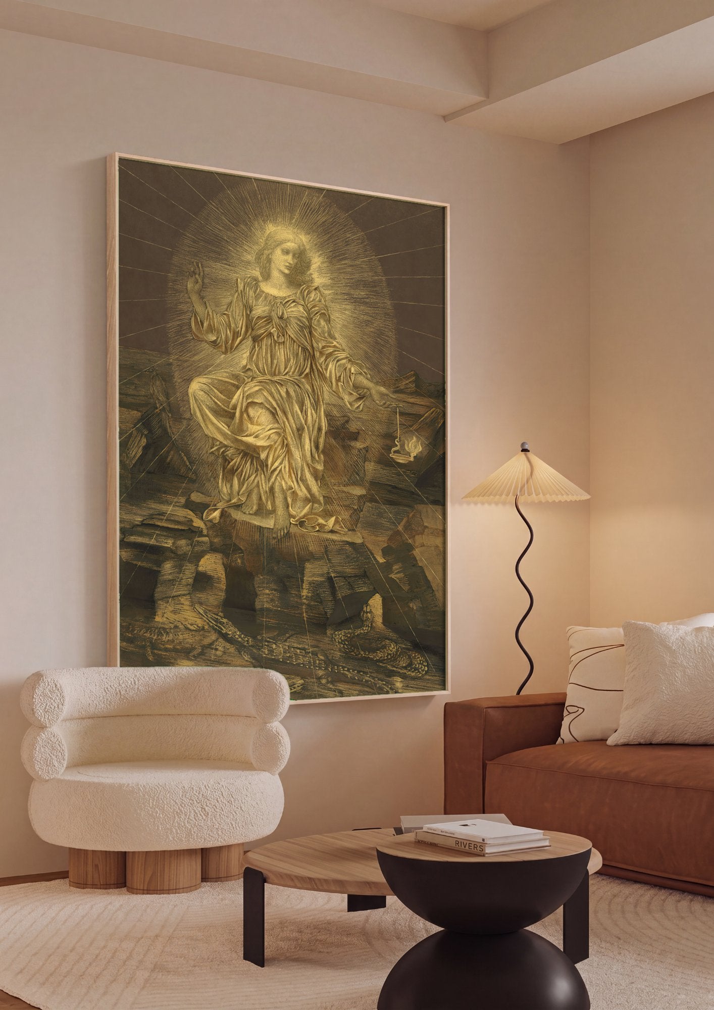 Quadro Decorativo A Luz do Mundo - Evelyn De Morgan em ambiente decorado