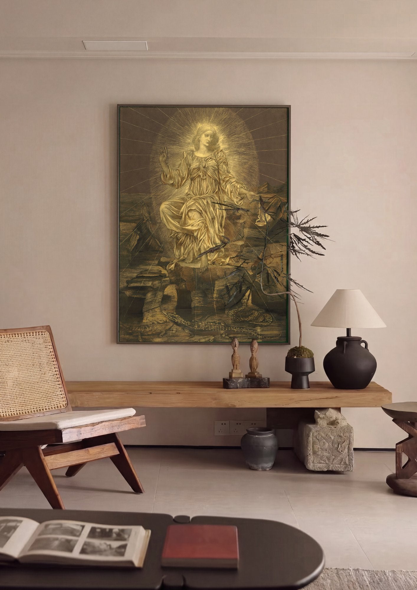 Quadro Decorativo A Luz do Mundo - Evelyn De Morgan em ambiente decorado