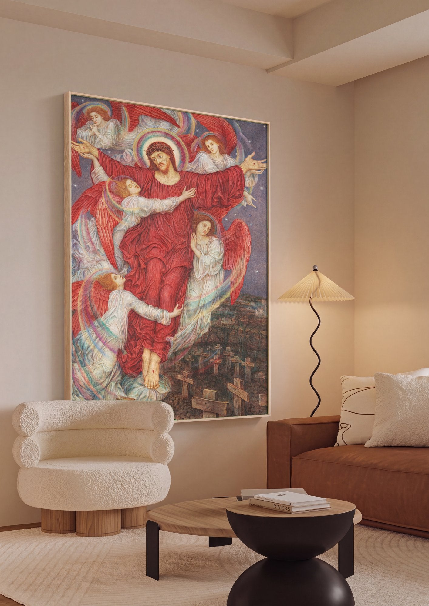 Quadro Decorativo A Cruz Vermelha - Evelyn De Morgan em ambiente decorado