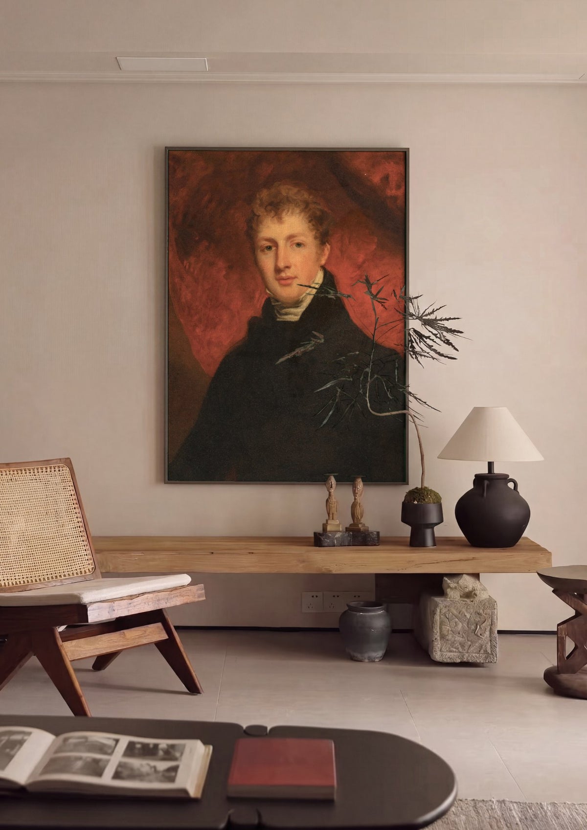 Quadro Decorativo Retrato de Homem Jovem - John Hoppner | quadro emoldurado na parede