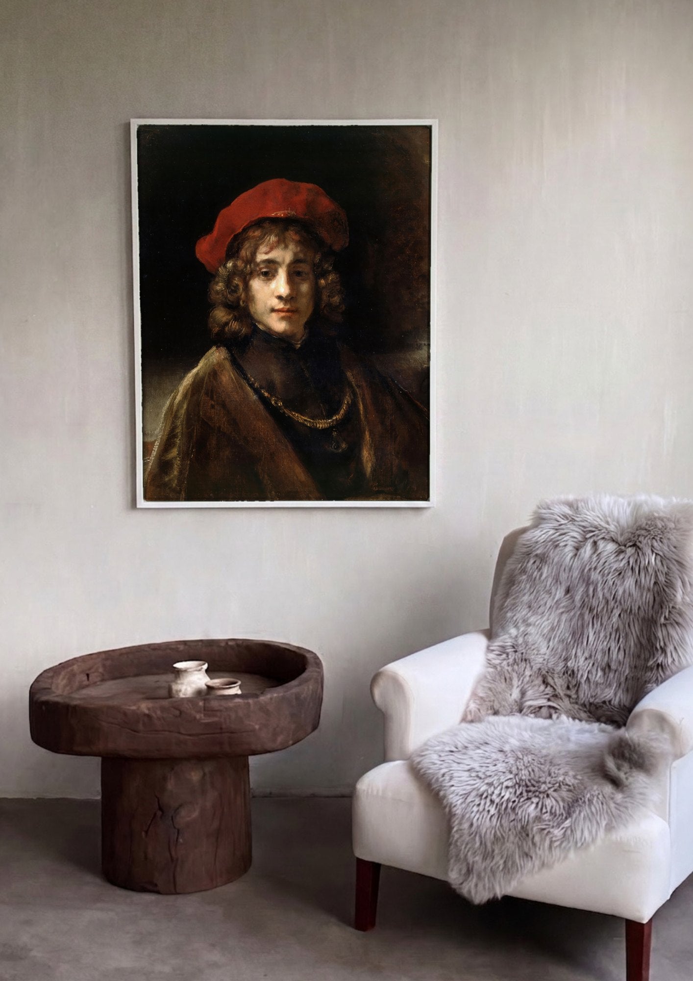 Quadro Decorativo Autorretrato Jovem - Rembrandt | quadro emoldurado na parede
