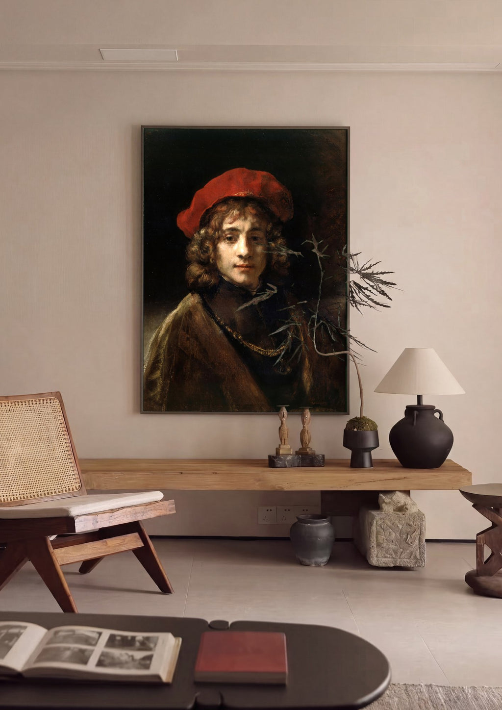Quadro Decorativo Autorretrato Jovem - Rembrandt | quadro emoldurado na parede