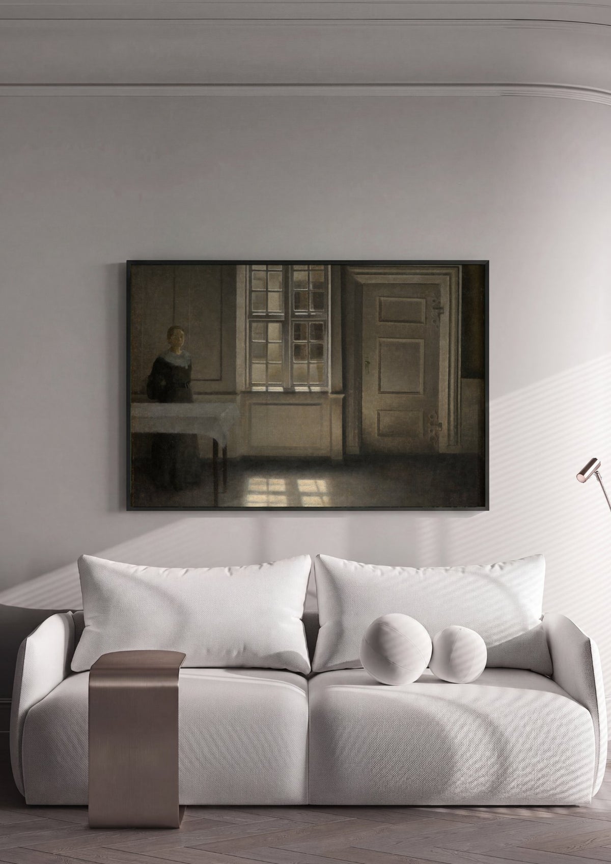 Quadro Decorativo Interior Iluminado - Hammershøi | quadro emoldurado na parede