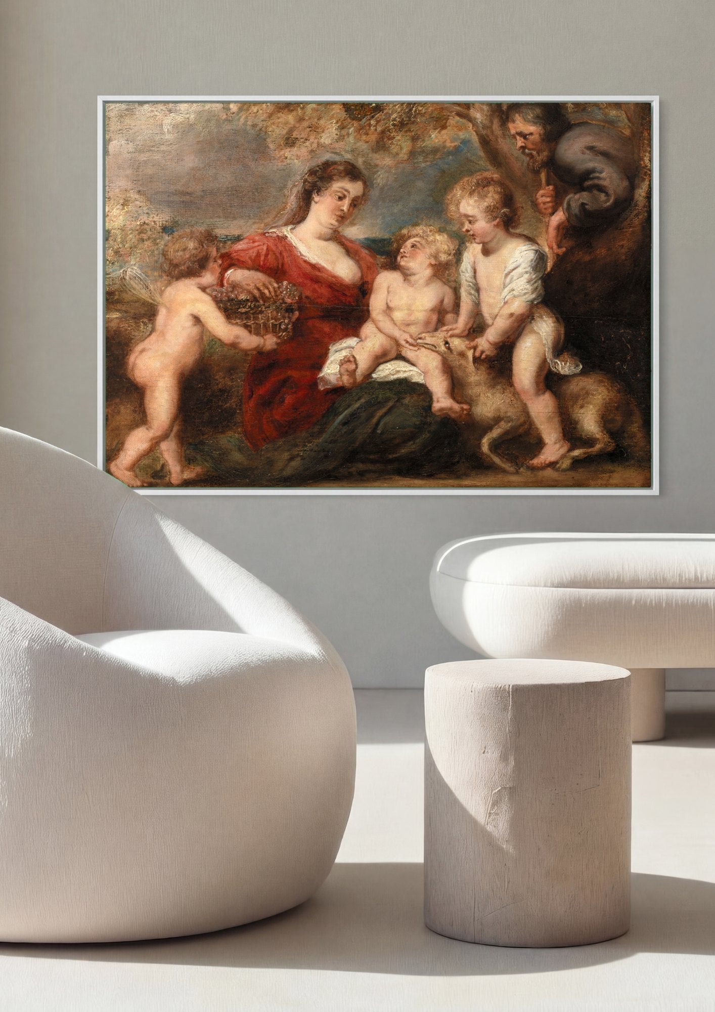 Quadro Decorativo A Sagrada Família com São João - Rubens | quadro emoldurado na parede