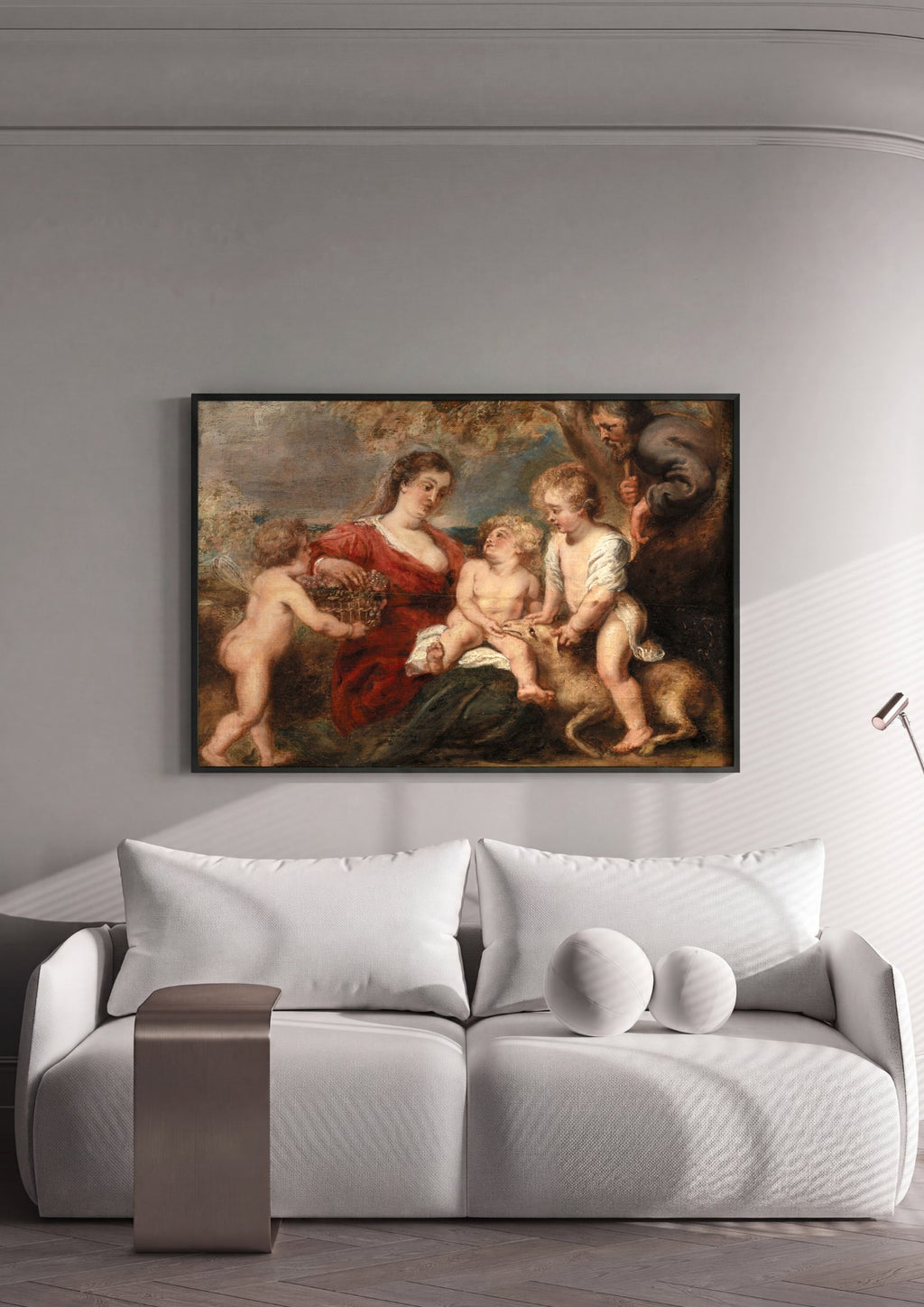 Quadro Decorativo A Sagrada Família com São João - Rubens | quadro emoldurado na parede