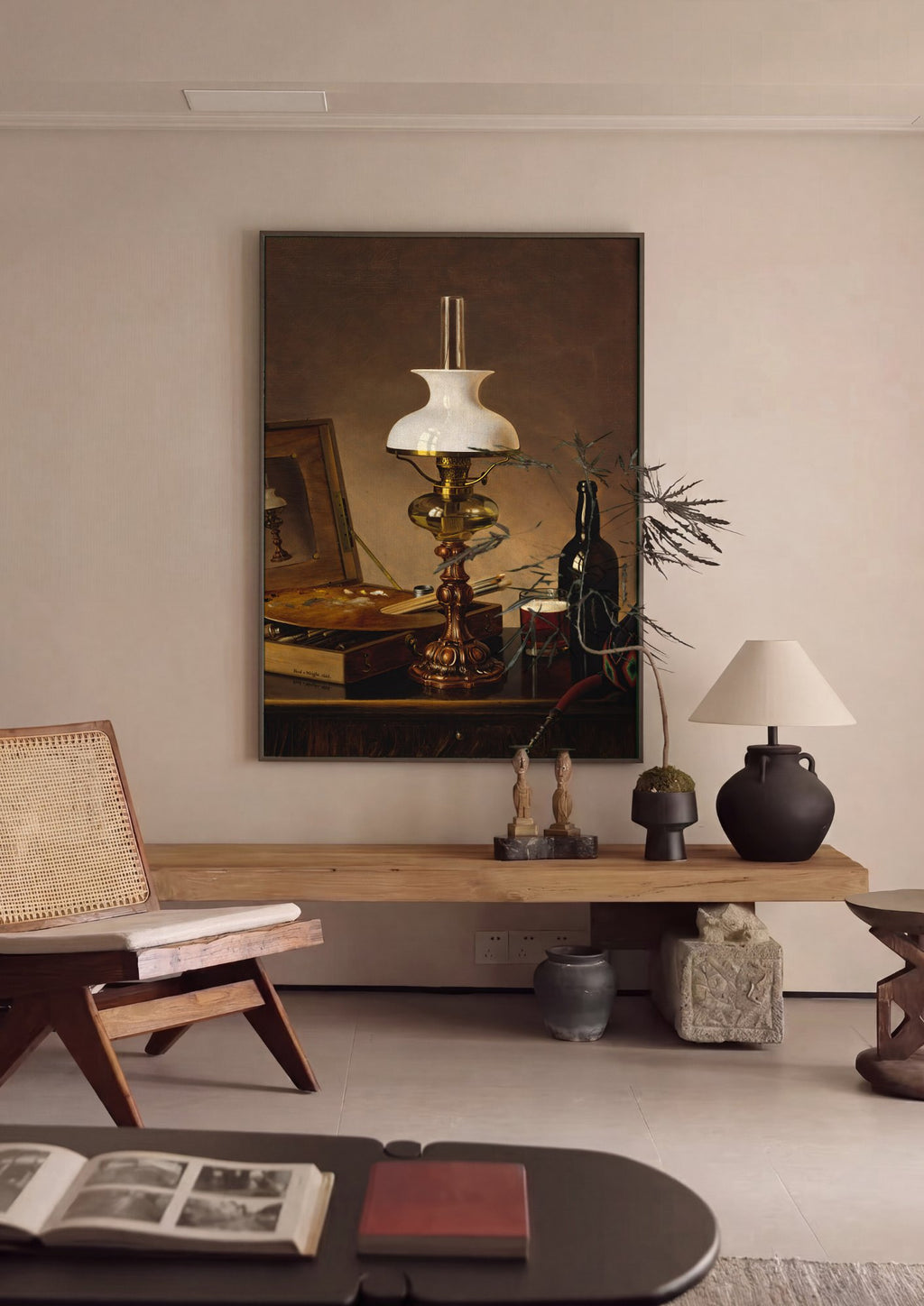 Quadro Decorativo 'Natureza-morta com Lamparina' - Ferdinand von Wright | quadro emoldurado na parede