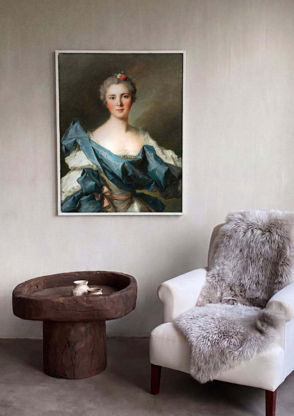 Quadro Decorativo Retrato de Dama – Jean Marc Nattier | quadro emoldurado na parede