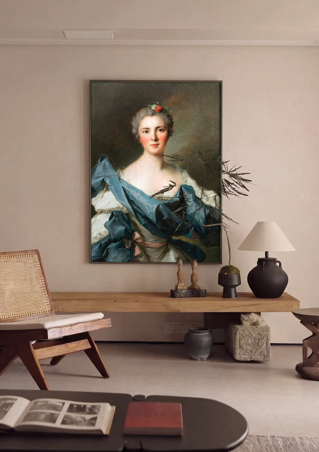 Quadro Decorativo Retrato de Dama – Jean Marc Nattier | quadro emoldurado na parede